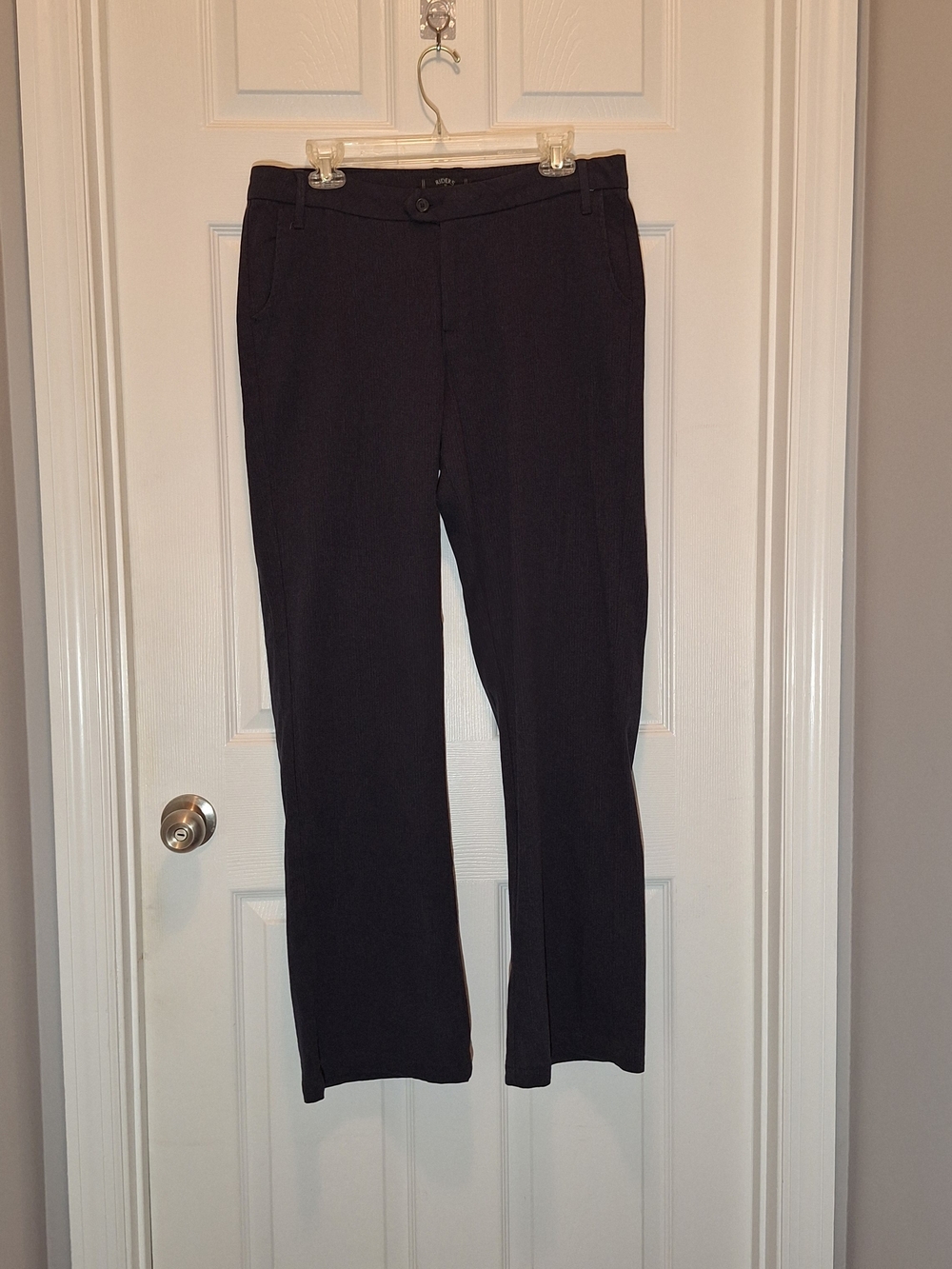 Riders by Lee Women's Charcoal Gray Pinstripe Trousers